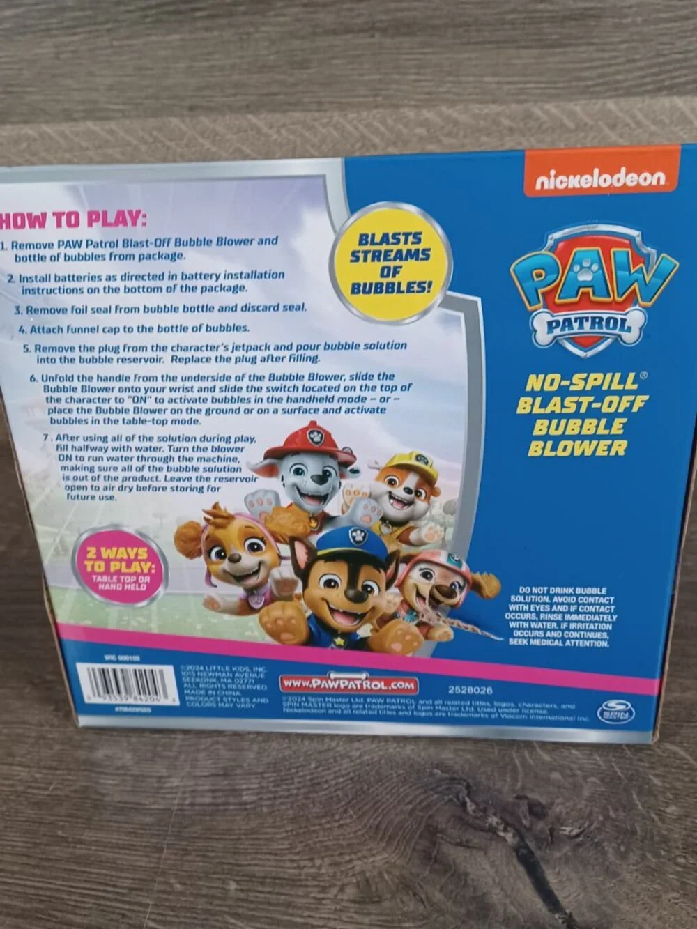 NIB Nickelodeon  PAW Patrol Skye No-Spill Blast-Off Bubble Blower Toy